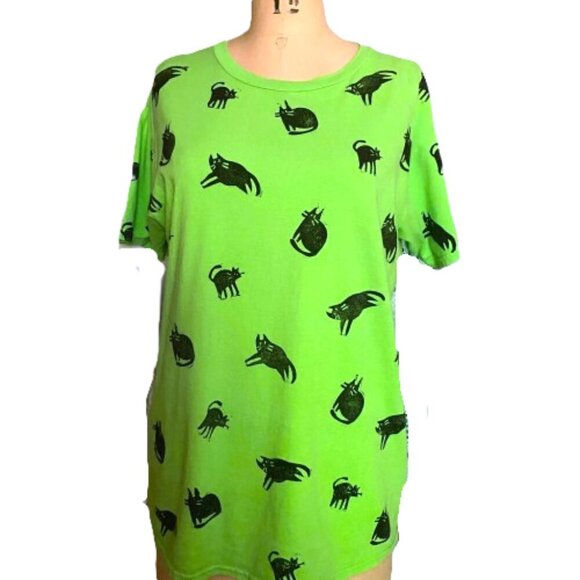 Vintage 90s cats graphic 100% cotton T shirt tee top - Picture 7 of 14